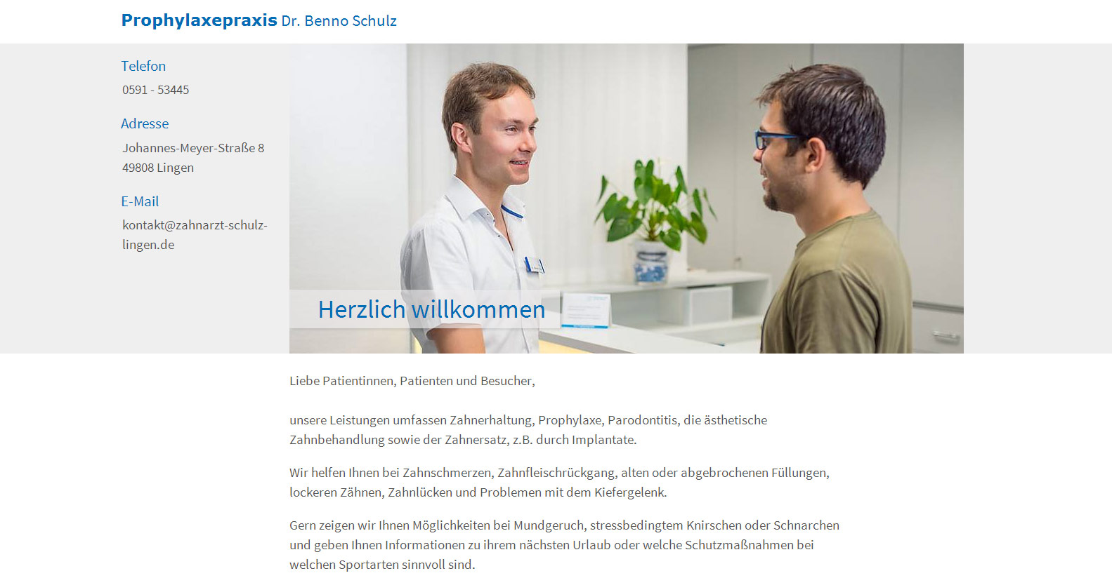 Zahnarzt Dr. Benno Schulz | Ihre Prophylaxepraxis in Lingen